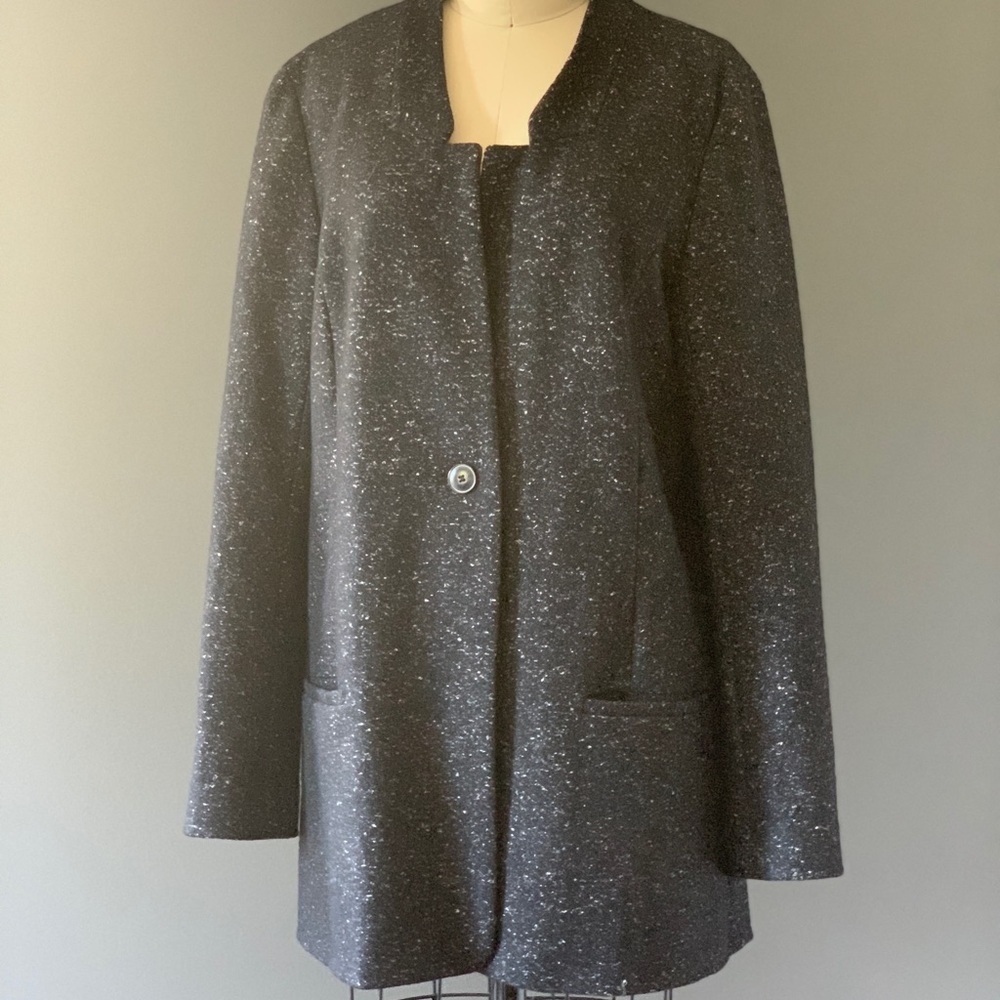 Black Speckled Blazer Coat